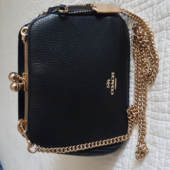 Coach Handbags - Coach Black Kisslock  Crossbody Bag
